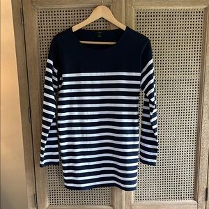 J.Crew Mariner Cloth Striped Long Sleeve Top small navy white